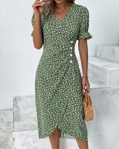 Sandra™ - Floral V-Neck Dress