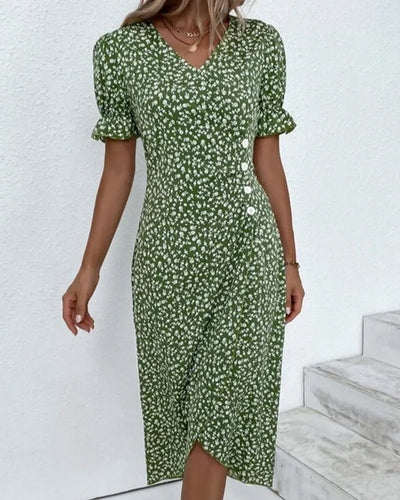 Sandra™ - Floral V-Neck Dress