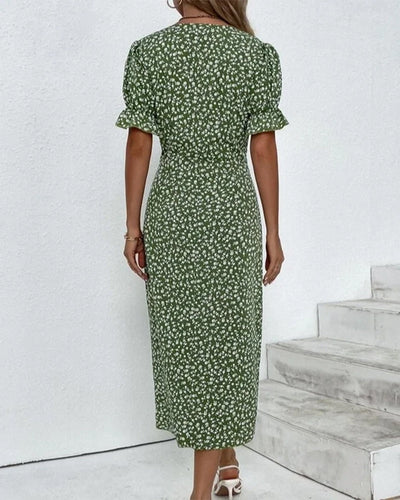 Sandra™ - Floral V-Neck Dress