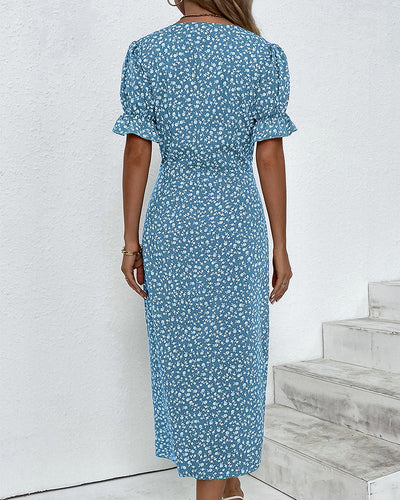 Sandra™ - Floral V-Neck Dress