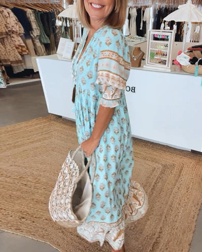 Marina | Printed V-Neck Dress