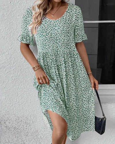 ELARA | Floral Grace Midi Dress