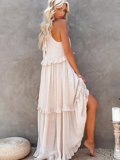 Amelia™ - Halter Ruffle Maxi Dress