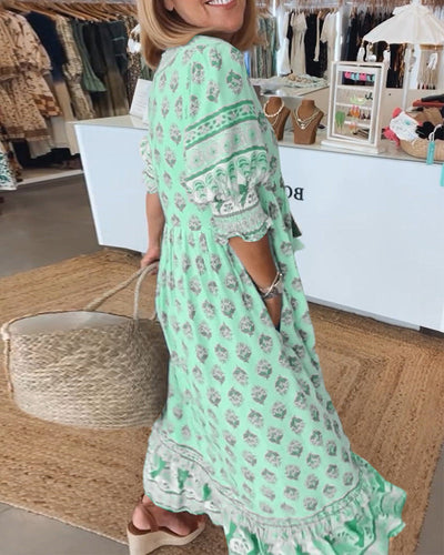 Marina | Printed V-Neck Dress