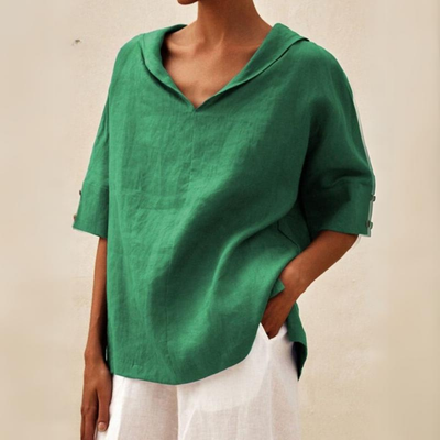 Jess™ - Women's V-Neck Casual Linen Shirt