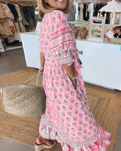 Marina | Printed V-Neck Dress