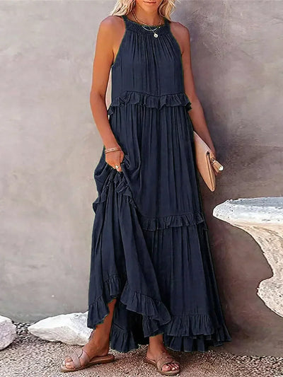 Amelia™ - Halter Ruffle Maxi Dress
