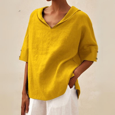 Jess™ - Women's V-Neck Casual Linen Shirt