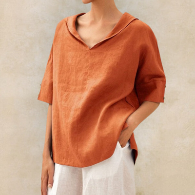 Jess™ - Women's V-Neck Casual Linen Shirt