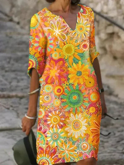 Vivienne™ - Colourful Floral Dress