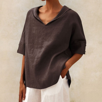 Jess™ - Women's V-Neck Casual Linen Shirt