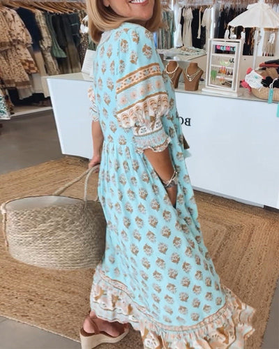 Marina | Printed V-Neck Dress