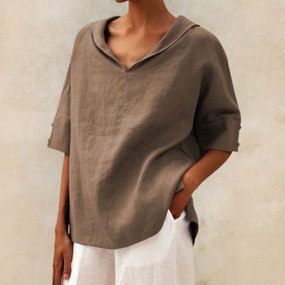 Jess™ - Women's V-Neck Casual Linen Shirt