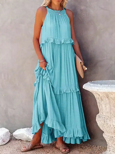 Amelia™ - Halter Ruffle Maxi Dress