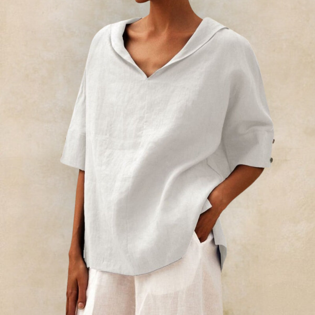 Jess™ - Women's V-Neck Casual Linen Shirt