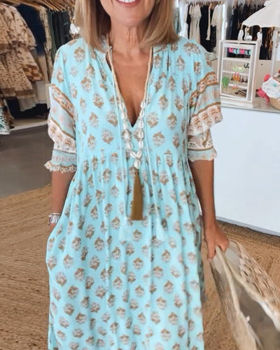 Marina | Printed V-Neck Dress