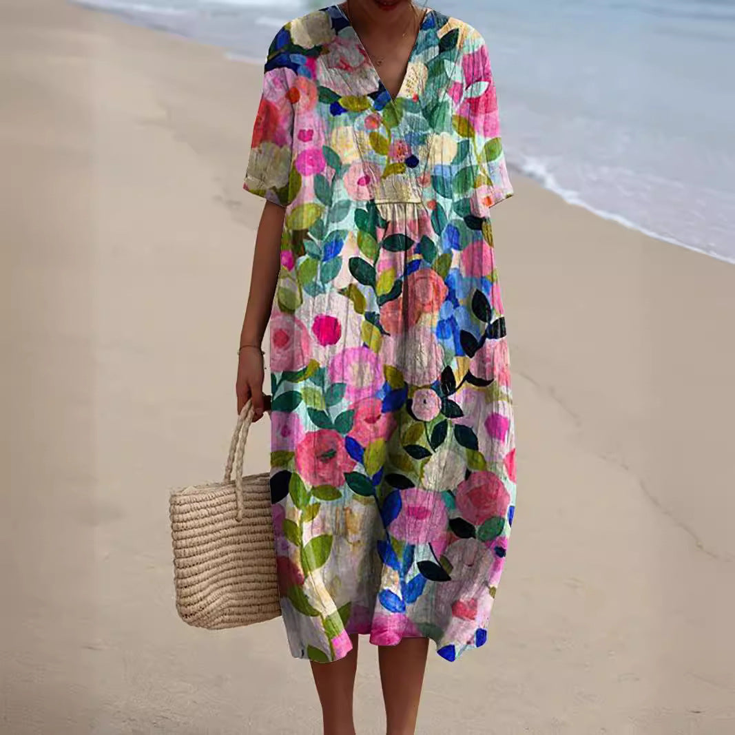 Lilia | Watercolour Floral Maxi Dress
