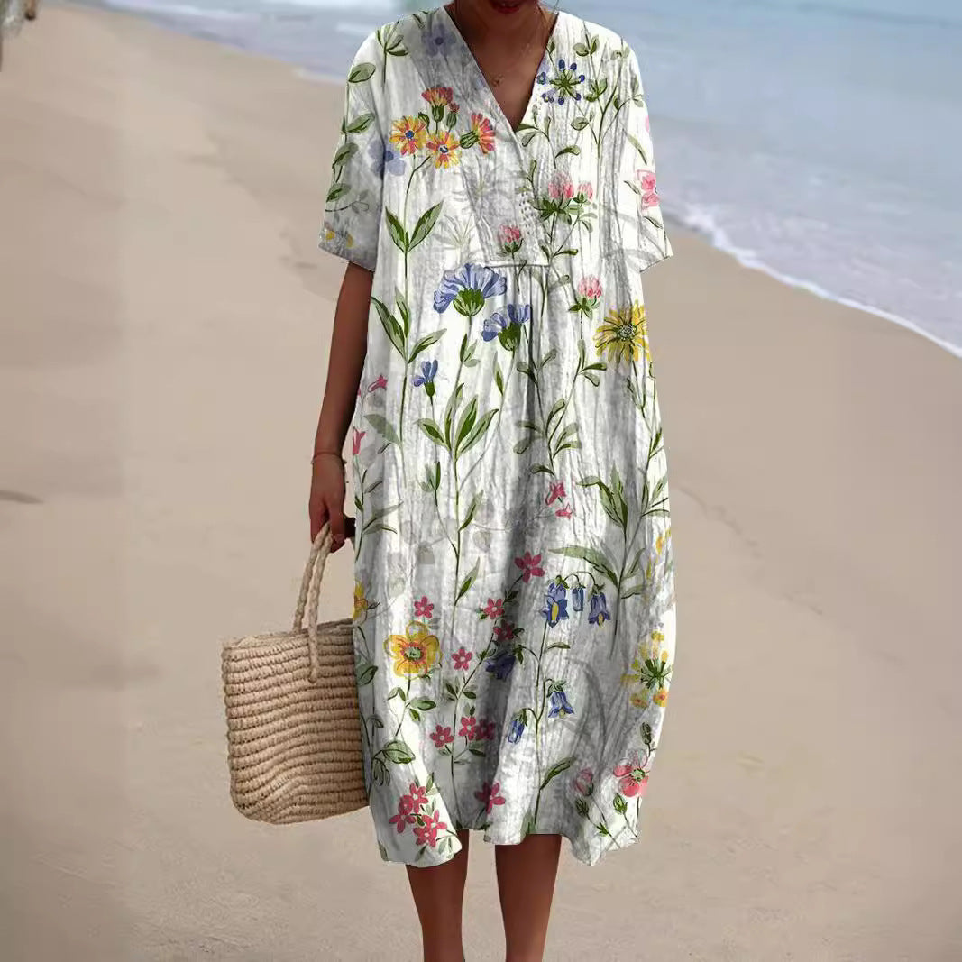 Lilia | Watercolour Floral Maxi Dress