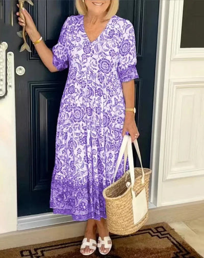 Linda™ - Elegant Floral Dress