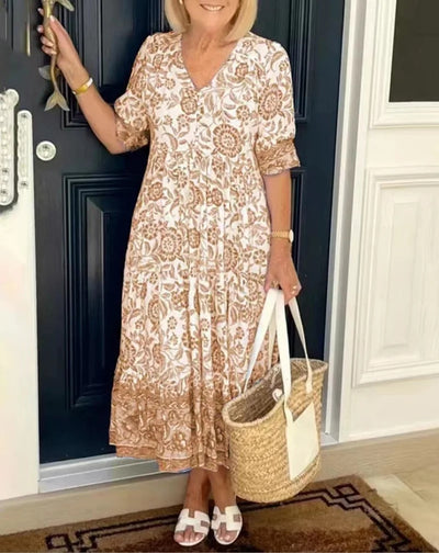 Linda™ - Elegant Floral Dress