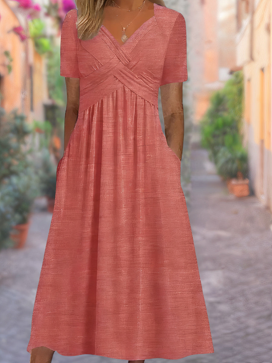 Ava™ - Comforting V-neck Dress