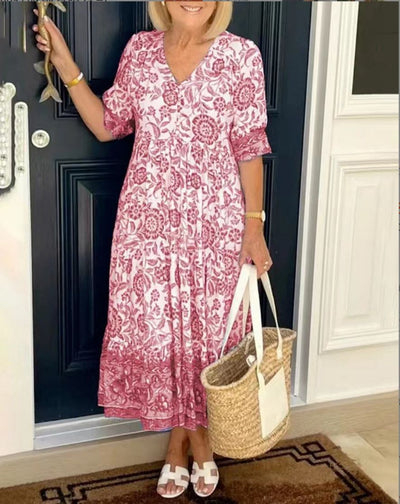 Linda™ - Elegant Floral Dress