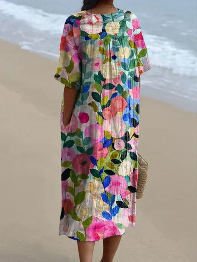 Lilia | Watercolour Floral Maxi Dress