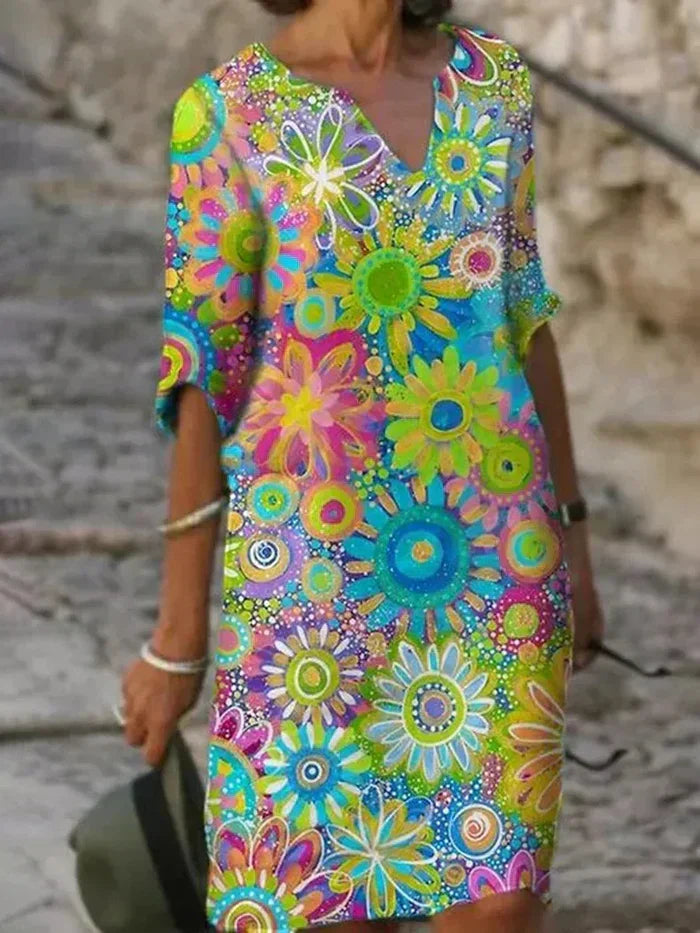 Vivienne™ - Colourful Floral Dress