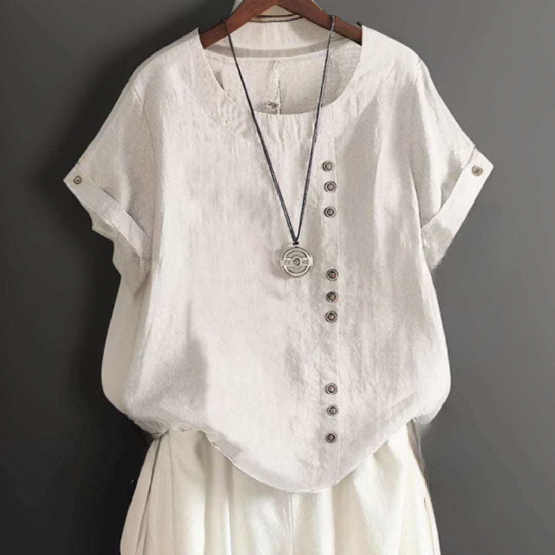 Ayla | Button Detail T-Shirt