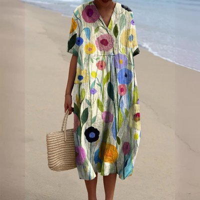 Lilia | Watercolour Floral Maxi Dress