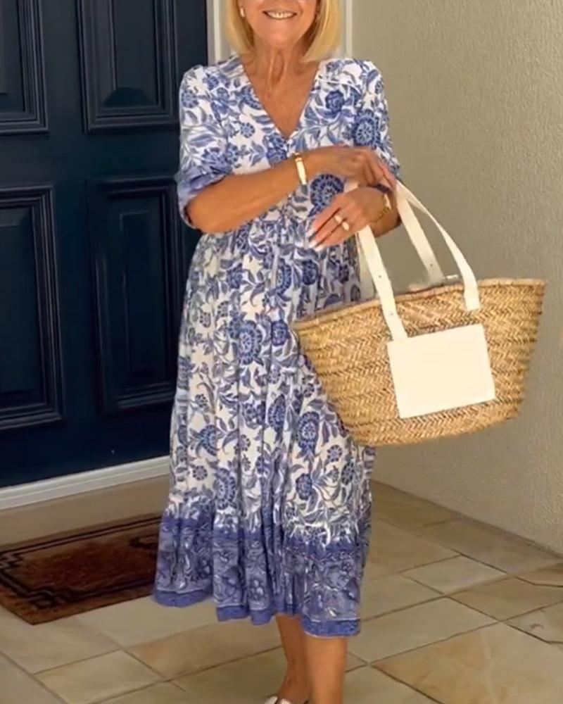 Linda™ - Elegant Floral Dress