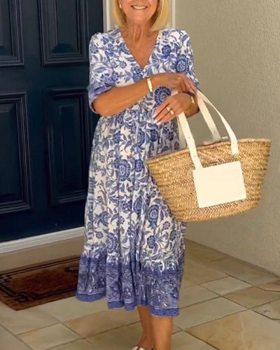 Linda™ - Elegant Floral Dress