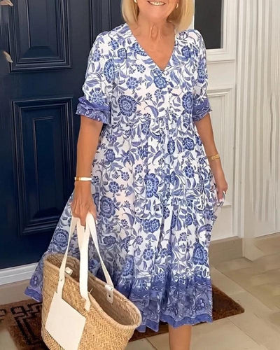 Linda™ - Elegant Floral Dress