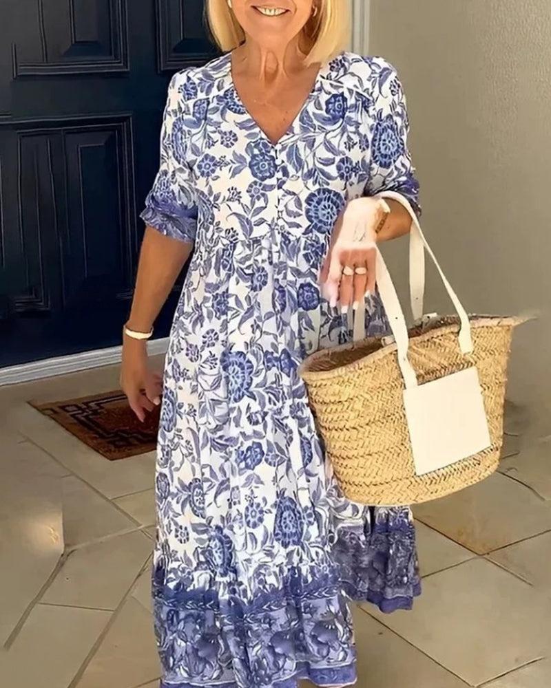 Linda™ - Elegant Floral Dress