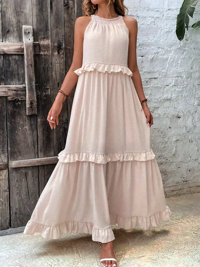 Amelia™ - Halter Ruffle Maxi Dress