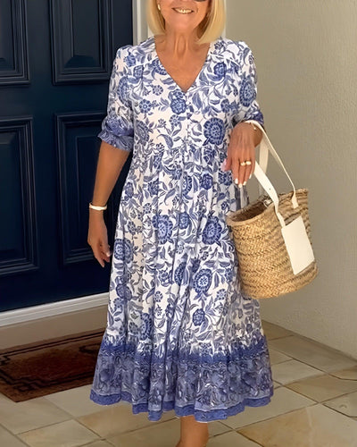 Linda™ - Elegant Floral Dress