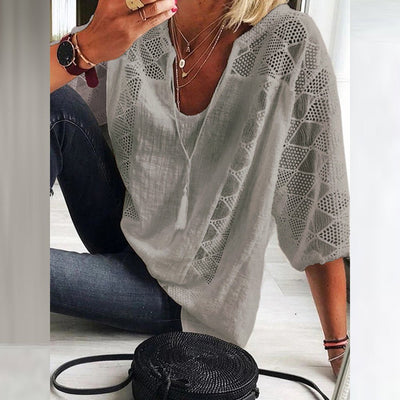 Serena™ | Boho Crochet-Detail Blouse