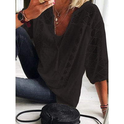 Serena™ | Boho Crochet-Detail Blouse