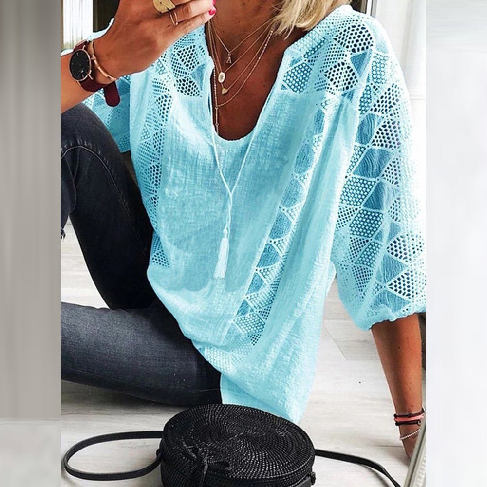 Serena™ | Boho Crochet-Detail Blouse